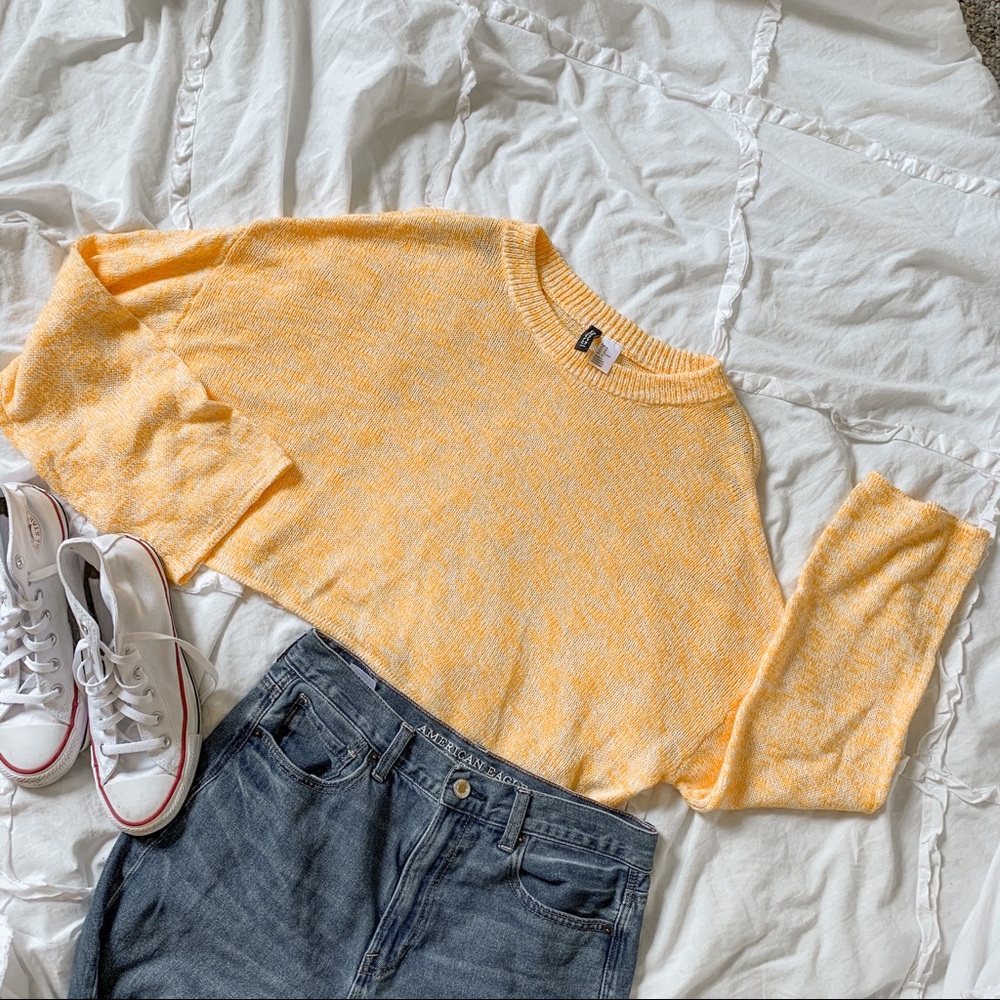 Bright Yellow H&M Flared Sleeved Sweater